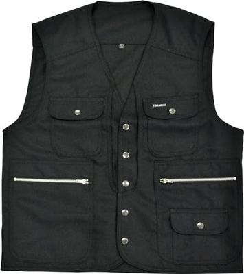 Musashino Uniform Toraichi Vest 9309-611, Size M-5L, 100% Polyester, Quick-Drying, Basic, Affordable, Workwear, Craftsman, TORA <127-9309-611> (13-Bla