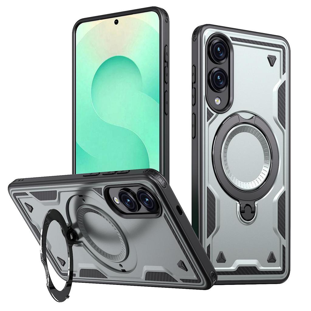 For Samsung Galaxy S25 Edge Rotating magnetic ring holder, phone case protective cover