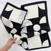 1116 new geometric black and white silk scarf women's autumn high-end small square scarf temperament fashionable versatile scarf for elders