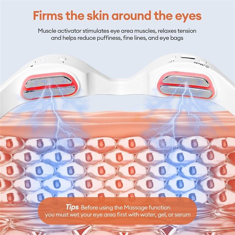 New 3D Eyes Massager Electric Eye Massage Glasses EMS Red Light Eye Care Lighten Dark Circles Eye Relax Massager