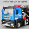 1:32 Scale Timber Transportation Crane Model Toy Music Light Pull Back Engineering Vehicle Models Diecast Metal Toys for Kids