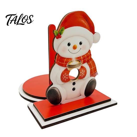 Wooden Kitchen Roll Dispenser Christmas Paper Towel Holder, Decorative Vertical Dispenser, Holder Stable Weighted Base Organizer for Holiday