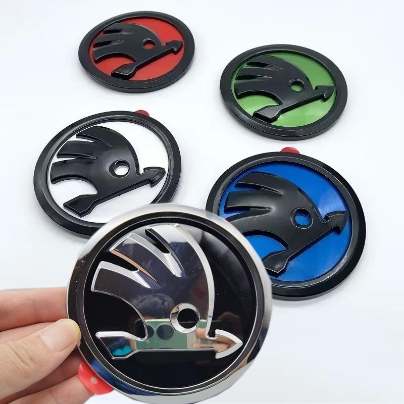 100mm Front Emblem for SKODA Superb Fabia Octavia Citigo Kodiaq Karoq Kamiq Yeti Rapid Scala Vision Car Rear Trunk Badge Sticker