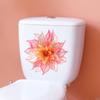 Colorful Luminous Dahlia Toilet Stickers, Waterproof Bathroom Decoration Stickers, Fluorescent Art Stickers