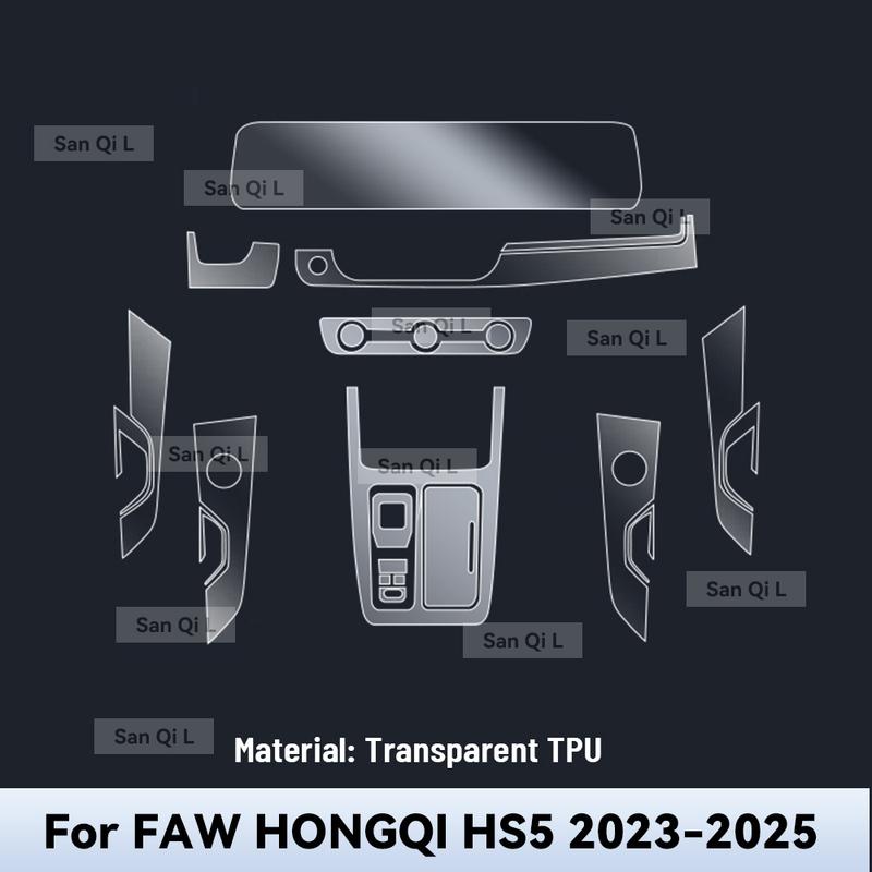 Interior TPU for FAW HONGQI HS5 -2025 Protective Film Cover Anti-Scratch Gearbox Panel Navigation Screen Automotive FILM
