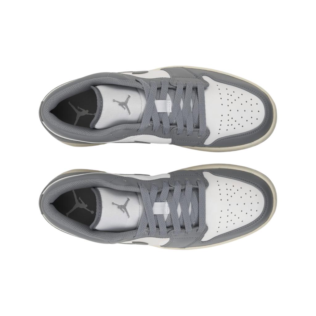 Air Jordan 1 Low Vintage Gris Hombre Zapatillas Stealth Blanco Vela 553558-053