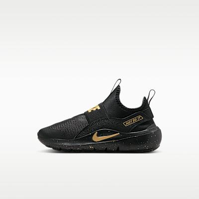Nike Flex Runner 4 Black Metallic Gold (PS) 28