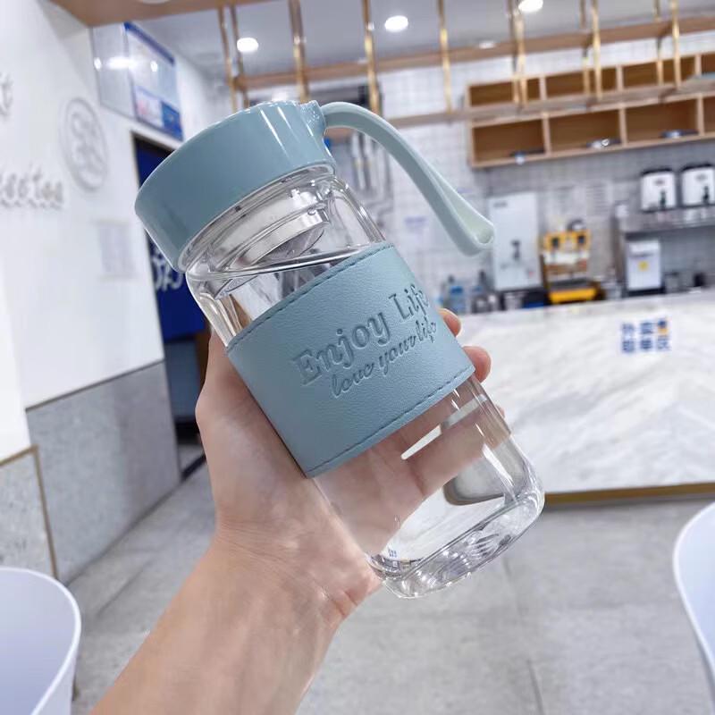 Shangqi Portable Glass Water Bottle Set with Lids