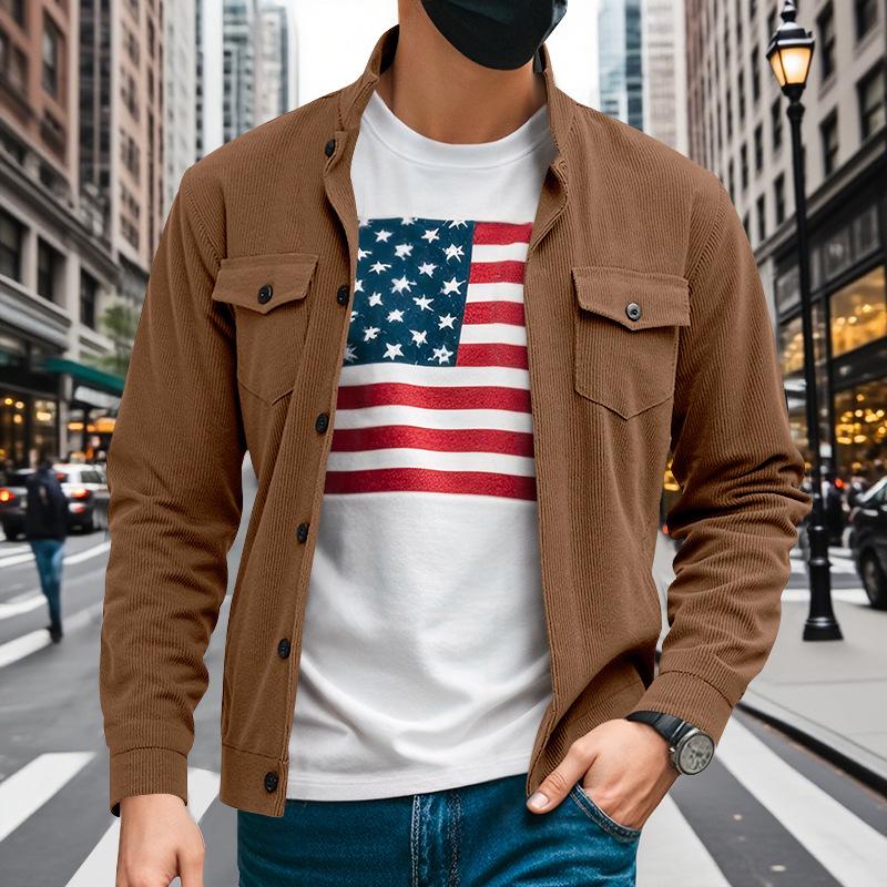 American Retro Autumn and Winter Heavy Corduroy Hunting Suit Commuter Workwear Light-produced Casual Jacket