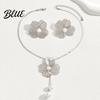 Dress Matching Jewelry 2Pcs/Set Women Necklace Earrings Set Hollow Flower