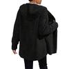 Women's Casual Fashion Comfortable Loose Autumn And Winter  Warm Fashion Vertical Striped Plush Hooded Large Size Fashion Solid Color Coat
