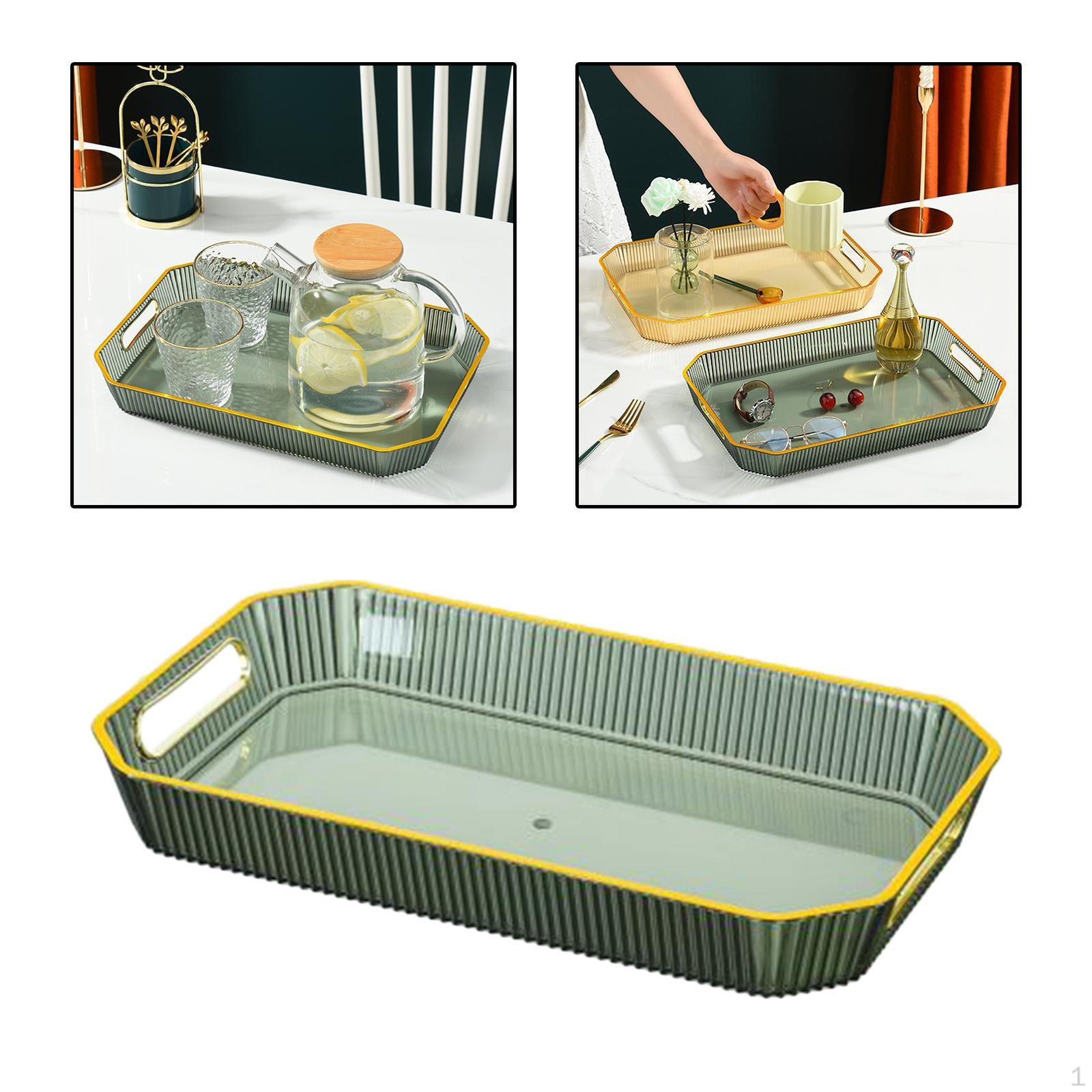 

Serving Trays,Modern Rectangular Decorative Tray for Coffee Table Living Room Kitchen Countertop зелений