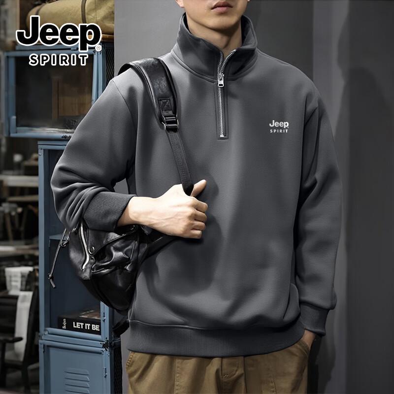 

JEEP SPIRIT Men s Half-Zip Heavyweight Sweatshirt