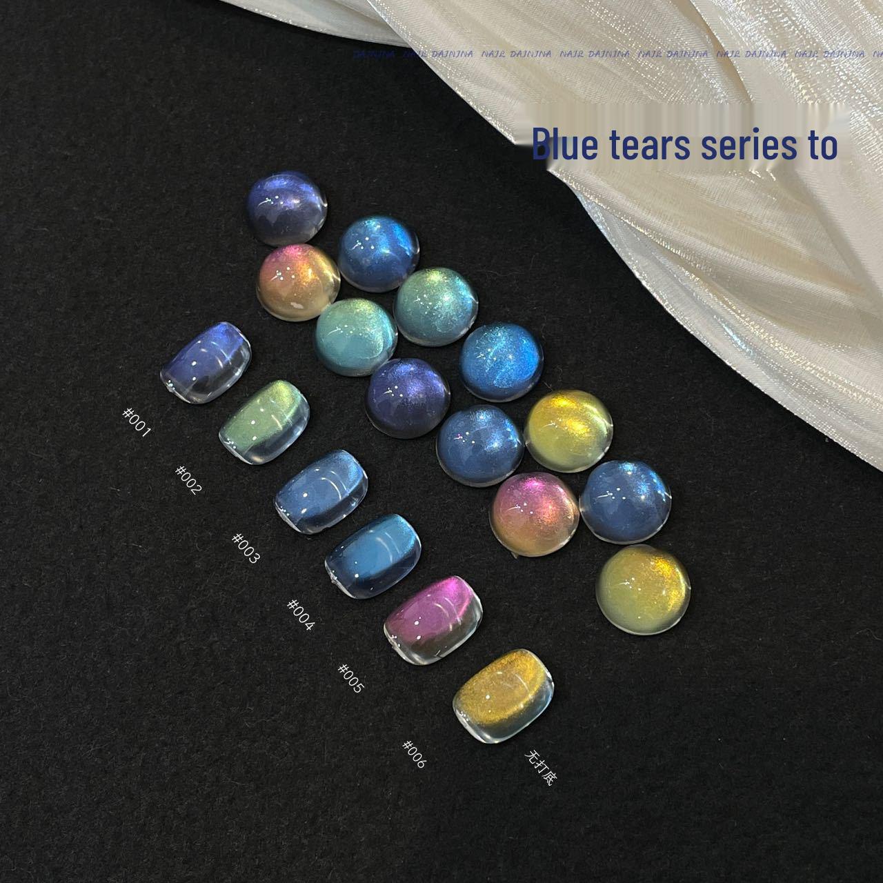 

2025 Trendy Magnetic Powder Cat Eye Gel Nail Polish - 6 Shades of Blue Tears