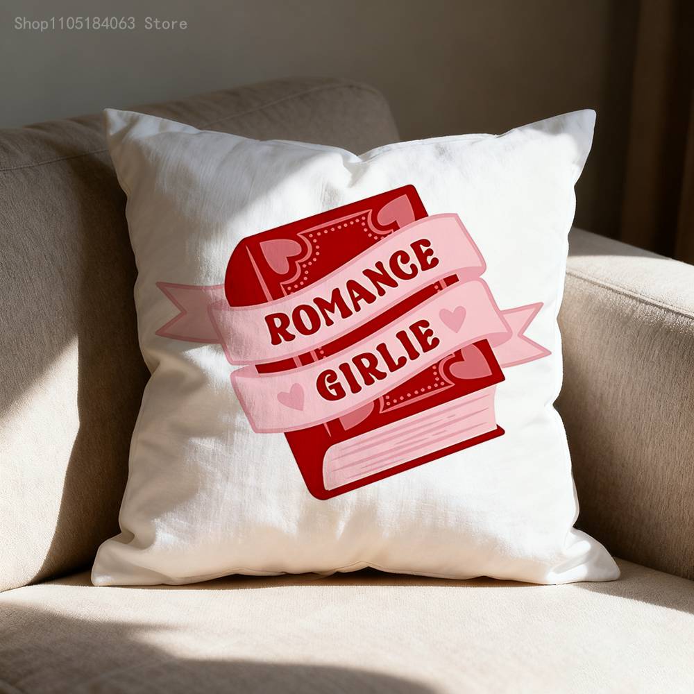 Pink Bookish Book Lover Pillowcases Bedroom Living Room Sofa Home Decor Polyester Cushion Cover with Zipper