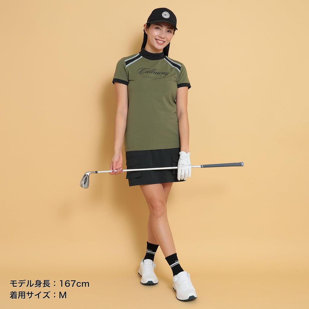 Callaway Short Sleeve Mock Neck Shirt Golf C25134203 LL Women's (Stretch) / / 1180_Khaki