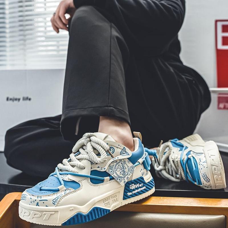 Fashion Men's Sneakers Outdoor Casual Shoes Lace-up Mens Vulcanized Shoes Breathable Wear-resistant Tennis Shoes Zapatillas