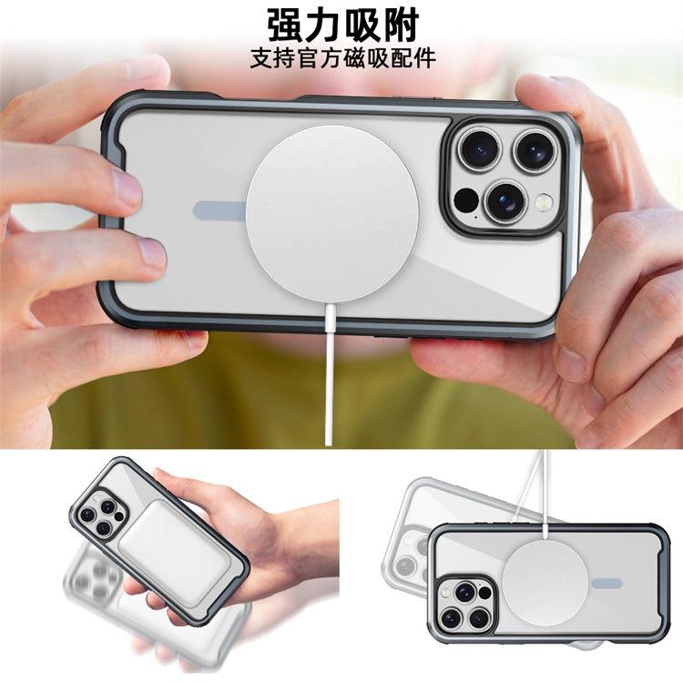 Customized metal mobile phone case is suitable for Apple iPhone 11promax magnetic airbag 11 anti-drop protective case.