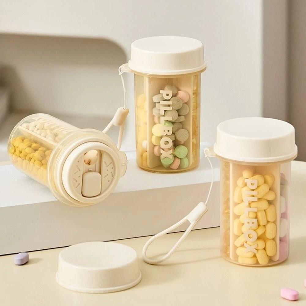 Portable 4 Grids Pill Box Sealed Pill Storage Box Portable Pill Dispenser for Home