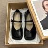 Square head Mary Jane shoes women's new shallow mouth small leather shoes with versatile single shoes children