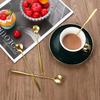 4 Pcs Flower Spoon Coffee Teaspoon 7'' Creative Flower Coffee Spoon Drink Stirring Spoon Stir Bar Spoon Long Handle Spoon Retro Dessert Demitasse
