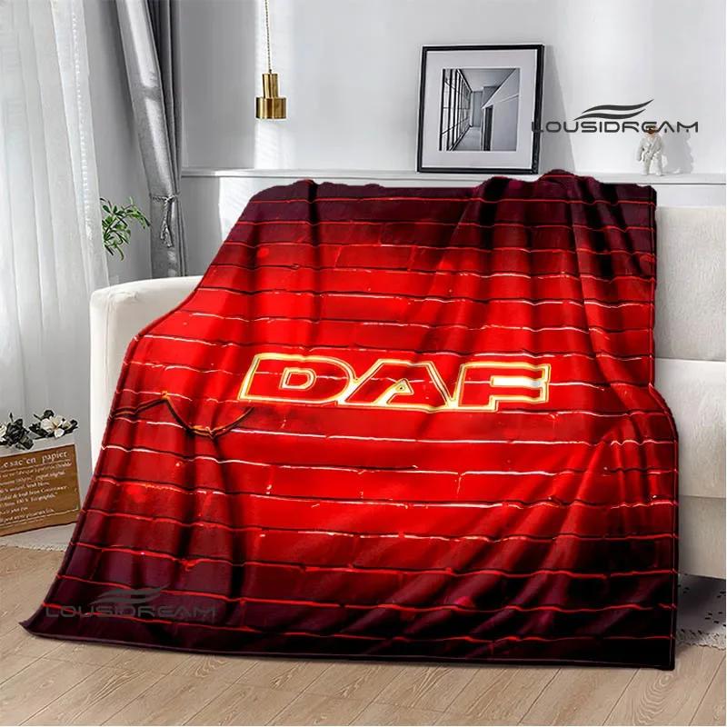 Coperte stampate retrò camion DAF 3D coperta da picnic coperte calde in flanella coperta morbida e confortevole biancheria da letto Regalo di compleanno