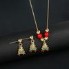 2pcs 22 Style Fashion Fruit Cherry Zircon Crystal Jewelry Set Earrings Necklace  For Women Female New Trend Party Jewelry Gift