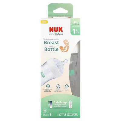 Simply Natural, Breast and Bottle with Safe Temp, 1+ Months, Medium Flow, 9 Oz (270 Ml)