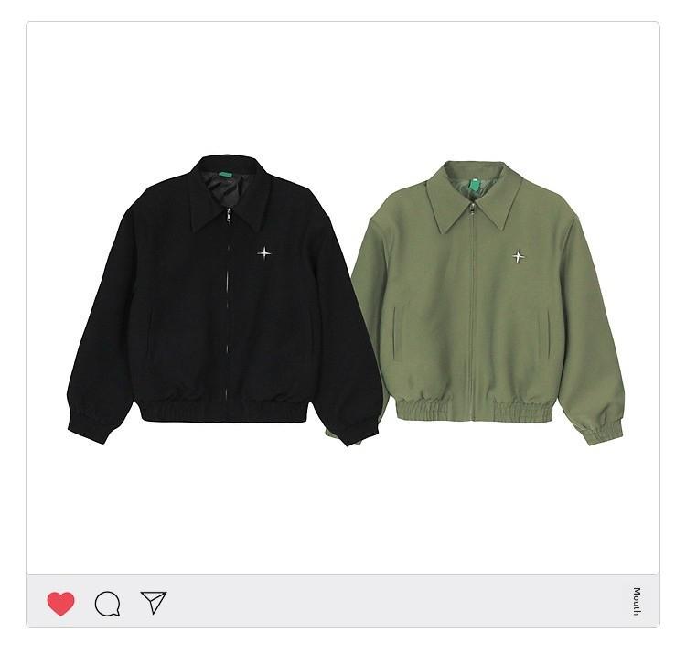 Giacca da Uomo Versatile con Distintivo a Stella e Collo a Polo: Ispirazione Europea e Americana, Stile Motociclistico Casual