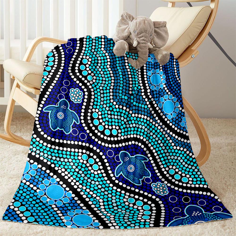 Australian Aboriginal Style 31 Blanket Soft & Cozy Perfect for Livingroom Sofa Chair Four Seasons Universal Stylish Decor