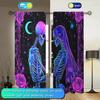 2pcs Brilliant Rose Skull Printed Curtain for Halloween Home Decor - Rod Pocket Window Treatment for Bedroom, Office, Kitchen
