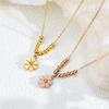 Mori Sweet Chrysanthemum Titanium Steel Necklace Female Flower Beaded Simple Versatile Collarbone Chain Does Not Fade