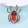 Pavoučí brož Lesklý kamínkový dekor Realistický tvar pavouka Oblečení Dekorace límce Antikorozní slitina Lehké oblečení Šperky Dárek pro dámu