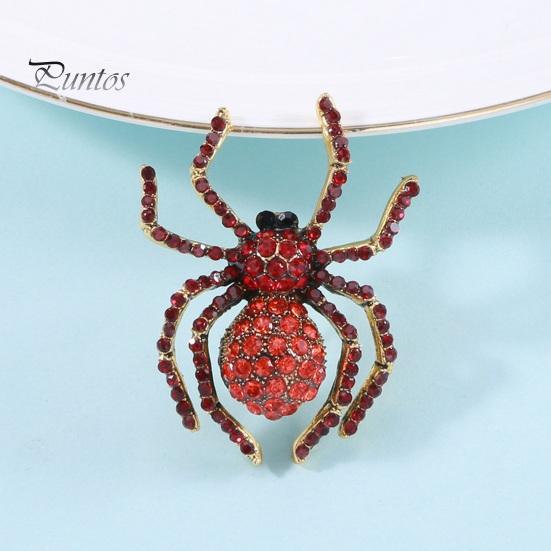 Örümcek Broş Parlak Yapay Elmas Dekor Gerçekçi Örümcek Şekli Elbise Yaka Dekorasyon Anti-pas Alaşım Hafif Giysiler Takı Bayan Hediye