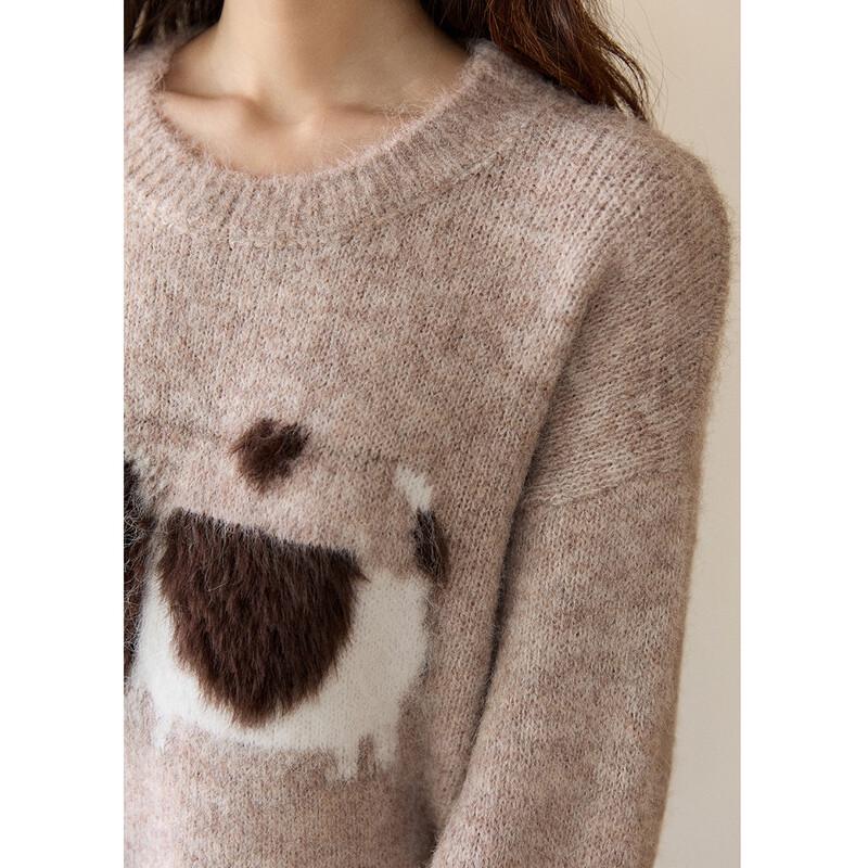 Women's Relaxed Fit Puppy Jacquard Sweater