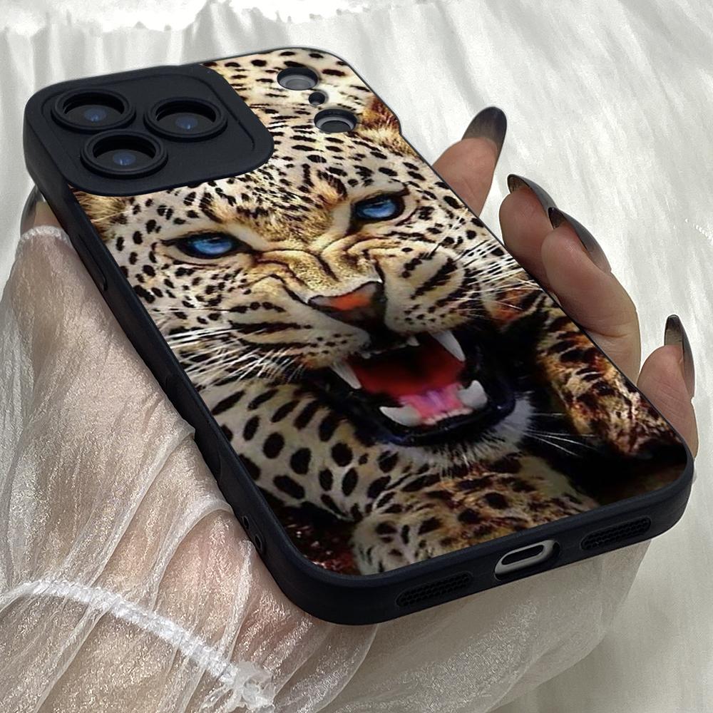 M349 Leopard Pattern Angel Eyes Soft Phone Case for iPhone Samsung Galaxy Xiaomi Rdemi Huawei Honor Infinix Realme OPPO Vivo All Model TPU Cases