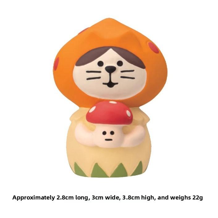 Christmas Resin Art Toys With Festive Mushroom And Cat Designs For Gift Giving