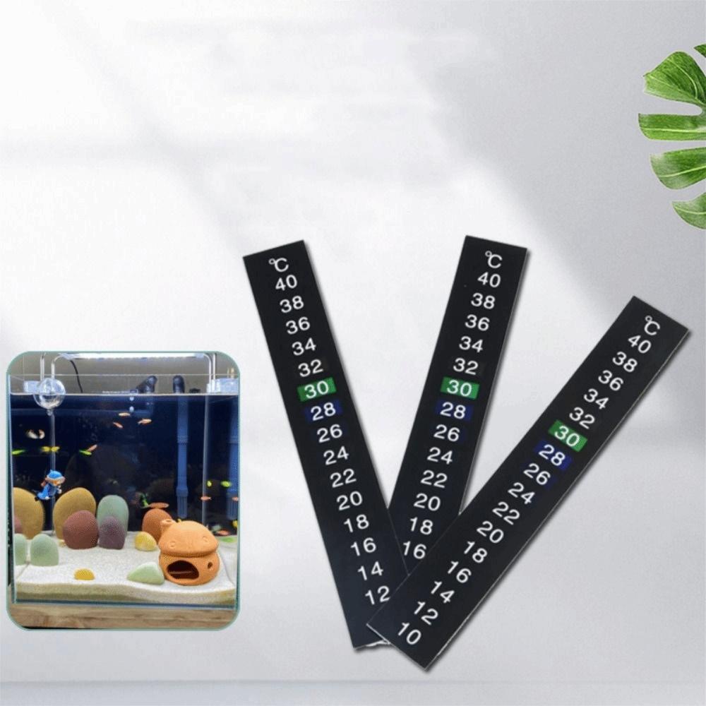 8pcs 10℃ to 40℃ Temperature Sensing Stickers Liquid Crystal Black Fish Tank Thermometer Self Adhesive Thermometer Labels