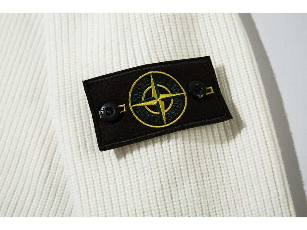 Pánský jednobarevný pletený kardigan na zip s dlouhým rukávem - Podzim/Zima