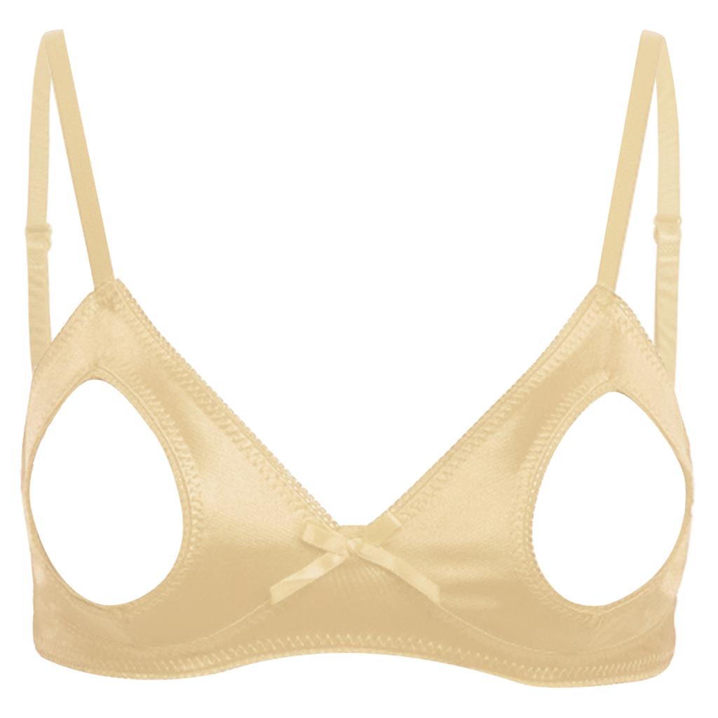 Womens Bra Cutout Push Up Shelf Bra Top Adjustable Straps Lace Trim Brassiere Valentine Lingerie