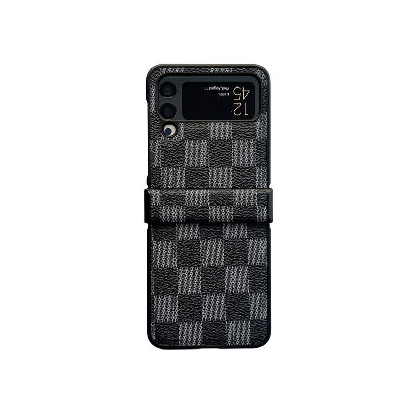 Checkerboard Retro Suitable for Samsung Zflip3/4 Mobile Phone Case Folding Screen Fashionable Flip Anti-fall Protection Case