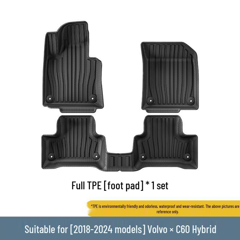 Eco-Friendly TPE Floor Mats for 18-26 Volvo XC60 - Includes Dirt-Resistant Trunk Mat