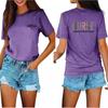 Casual fashion front and rear printing loose round neck short sleeves