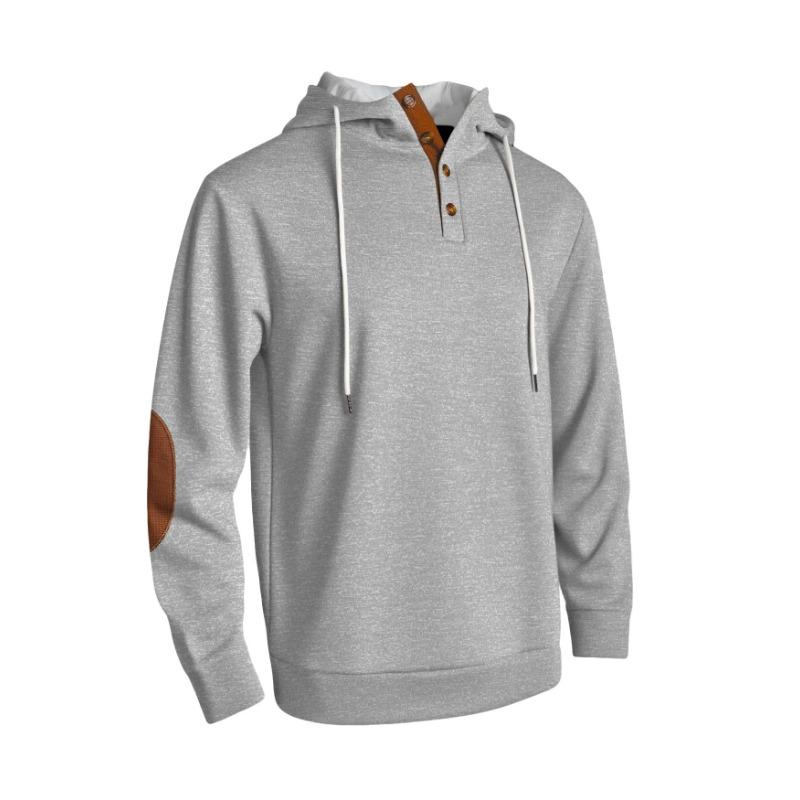 Men S Loose Fit Hooded Pullover Sweatshirt Solid Color Embroidered Thick Autumn Winter S