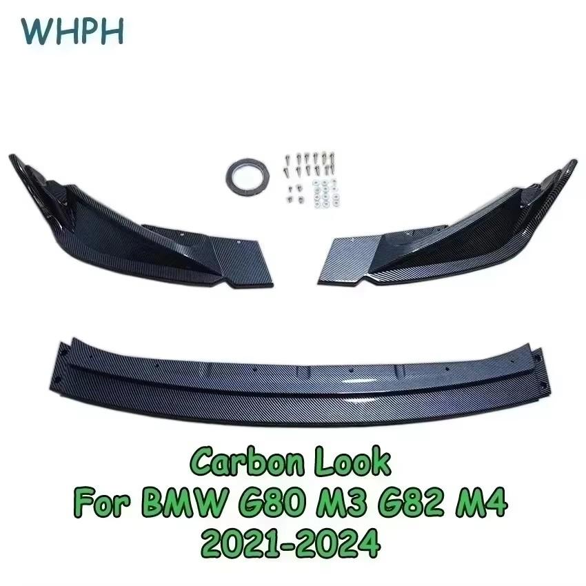 Front Bumper Lip Splitter Diffuser Spoiler Bumper Guard Protector Accessories For BMW M3 G80 M4 G82 2021-2024 Spoiler Body Kits