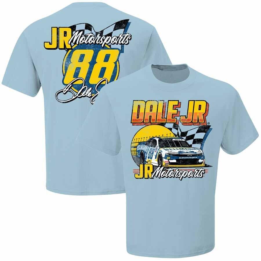 2 SIDES Dale Earnhardt Jr Tee Shirt Light Blue Unisex S-5XL E1407 Unisex T-Shirt Graphic Tee XL