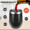 12oz Wine Tumbler with Lid, Stainless Steel Travel Mugs Stemless Double Wall Insulated Coffee Cup, Insulated Wine Glasses Travel