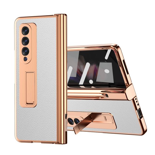 

Дизайнерский кожаный чехол с держателем для ручек для Samsung Galaxy Z Fold 3 4 Fold4 Fold3 5g Fold2 Fold 2 Защитная пленка для экрана телефона for Galaxy Z Fold 4 белый