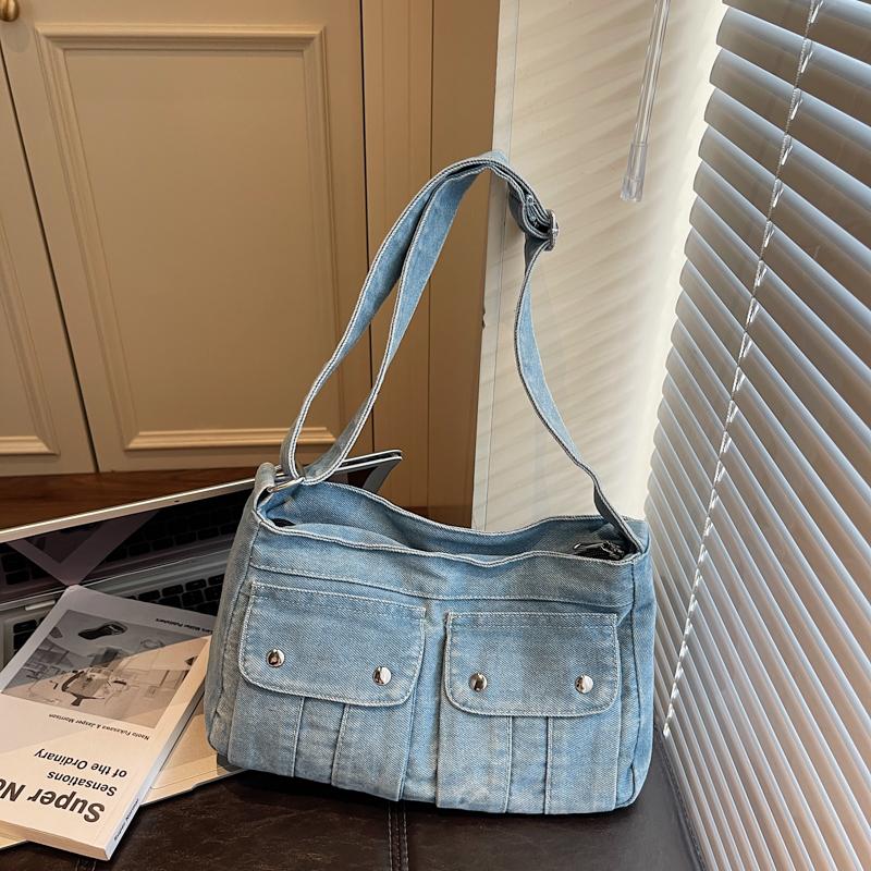 Women's Messenger Bag Large Capacity Messenger Bag Vintage Denim Bag