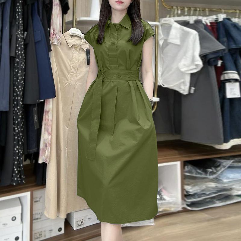 ZANZEA Rochie de vară fără mâneci cu guler răsturnat casual pentru femei